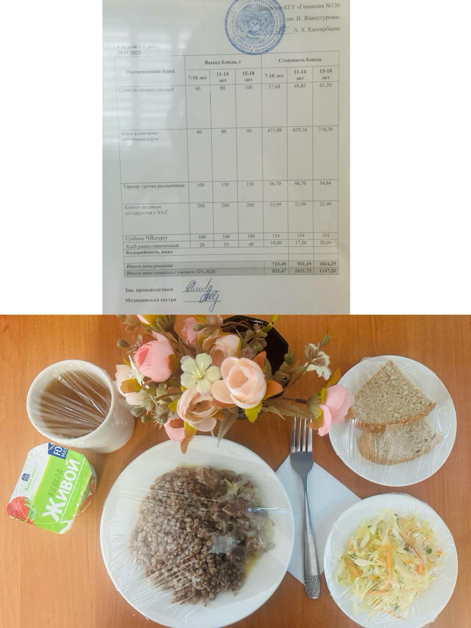 2025 жылдың 29 қаңтарға арналған Ас мәзірі