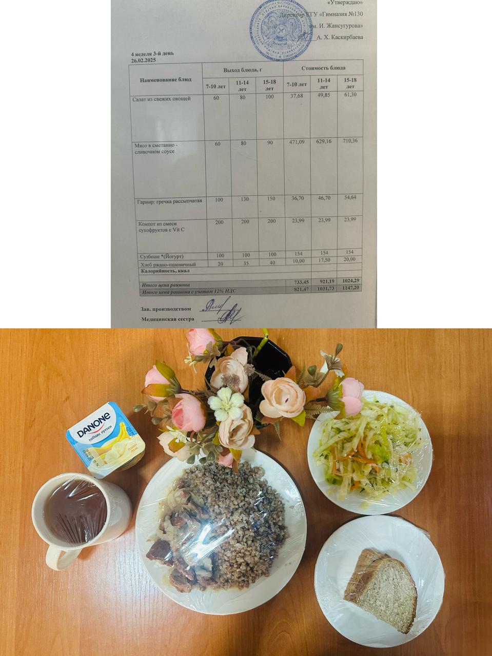 2025 жылдың 26 ақпанға арналған Ас мәзірі