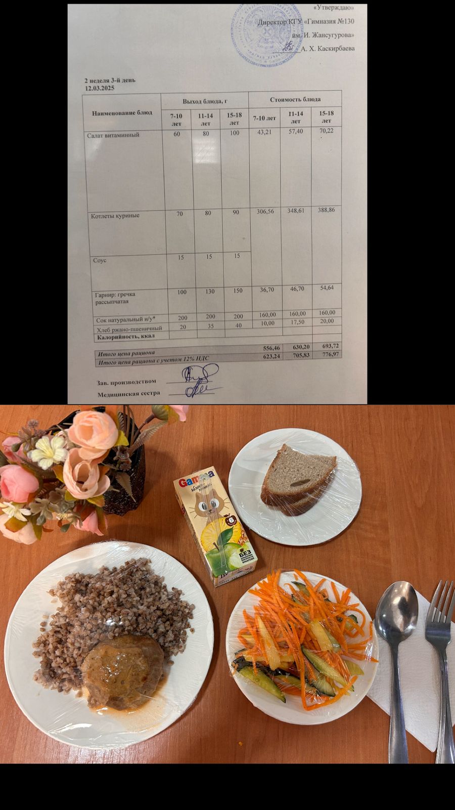 2025 жылдың 12 наурызға арналған Ас мәзірі