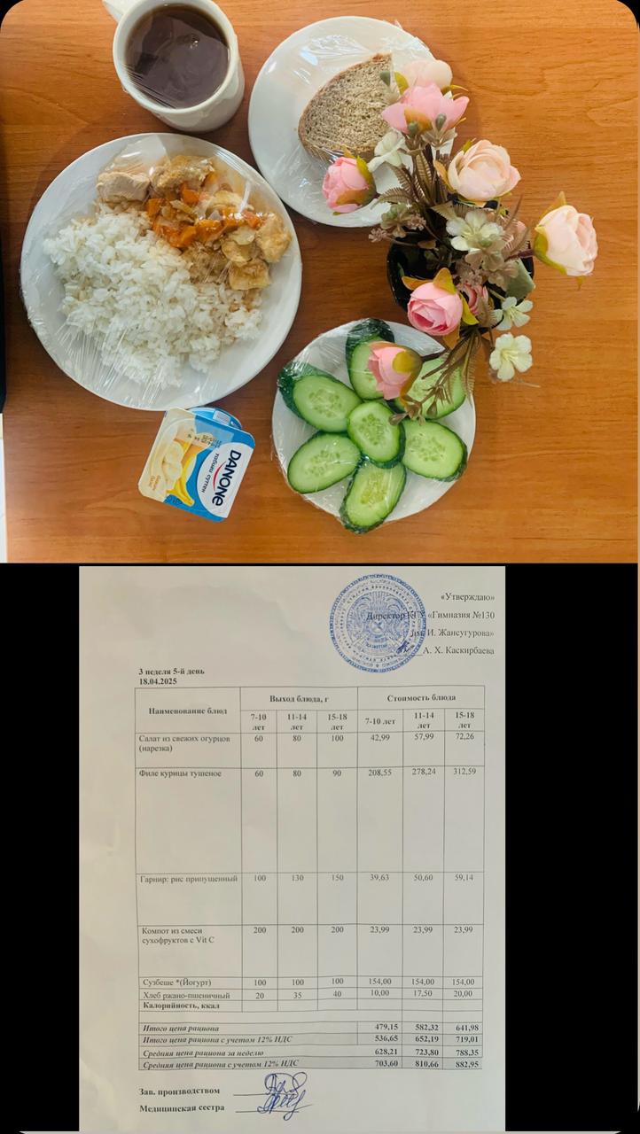 2025 жылдың 18 сәуіріне арналған Ас мәзірі
