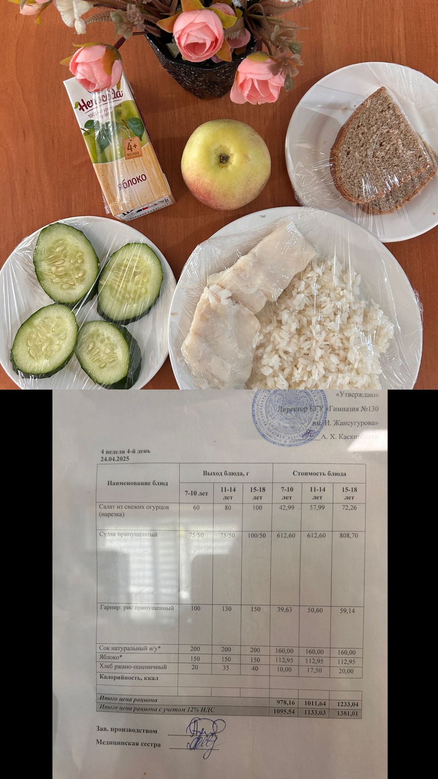 2025 жылдың 24 сәуіріне арналған Ас мәзірі