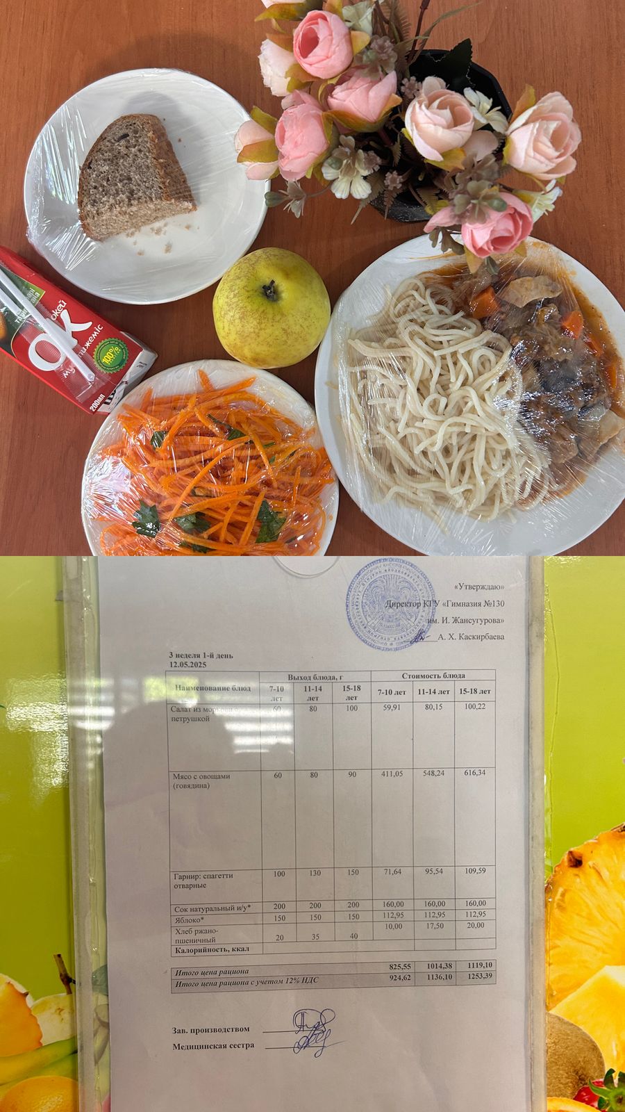 2025 жылдың 12 мамырына арналған Ас мәзірі