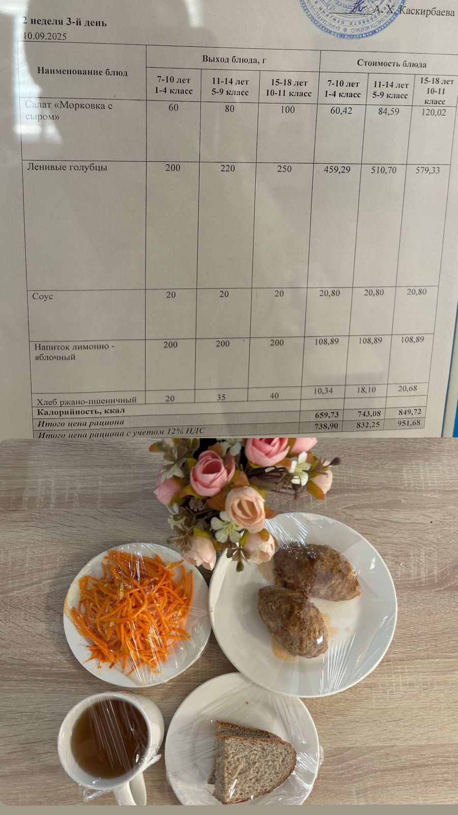 2025 жылдың 10 қыркүйегіне арналған Ас мәзірі