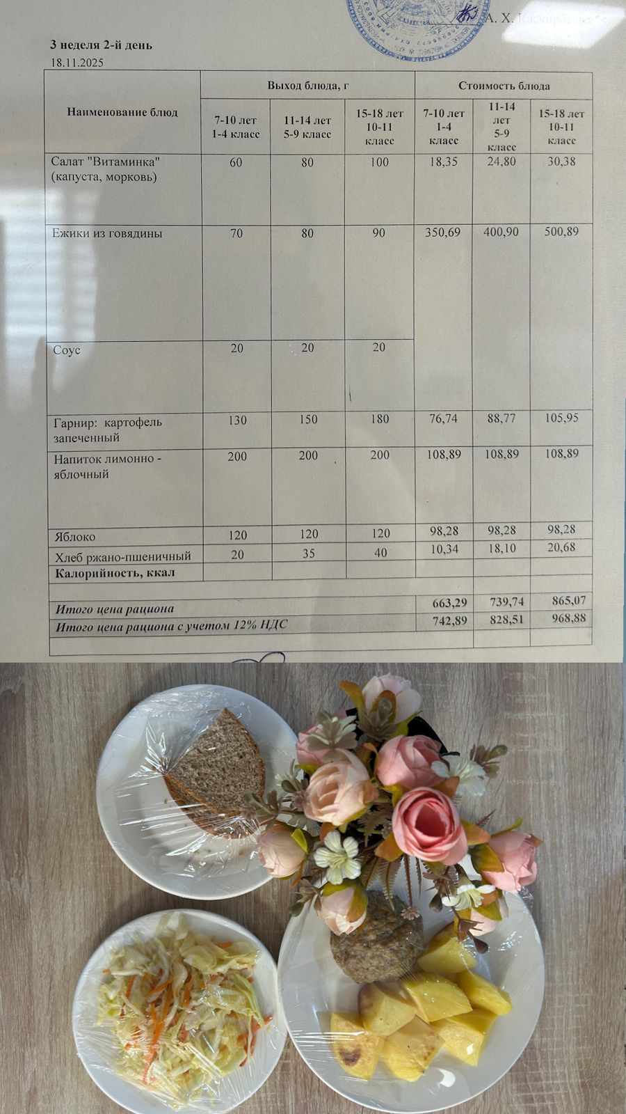 2025 жылдың 18 Қарашасына арналған арналған Ас мәзірі