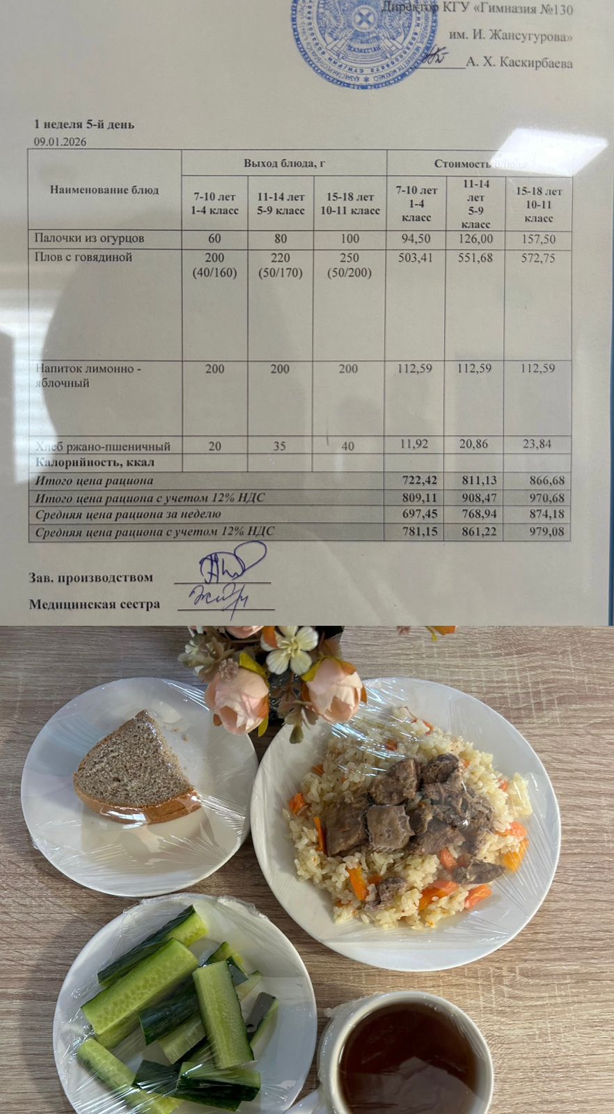 2026 жылдың 09 Қаңтарына арналған Ас мәзірі