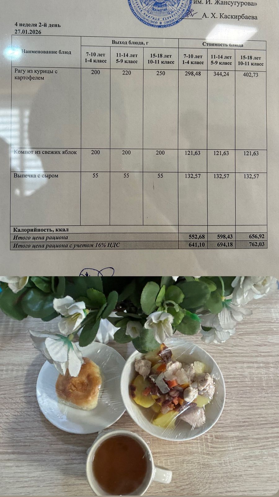 Ас мәзірі 2026 жылдың 27 Қаңтарына арналған Ас мәзірі