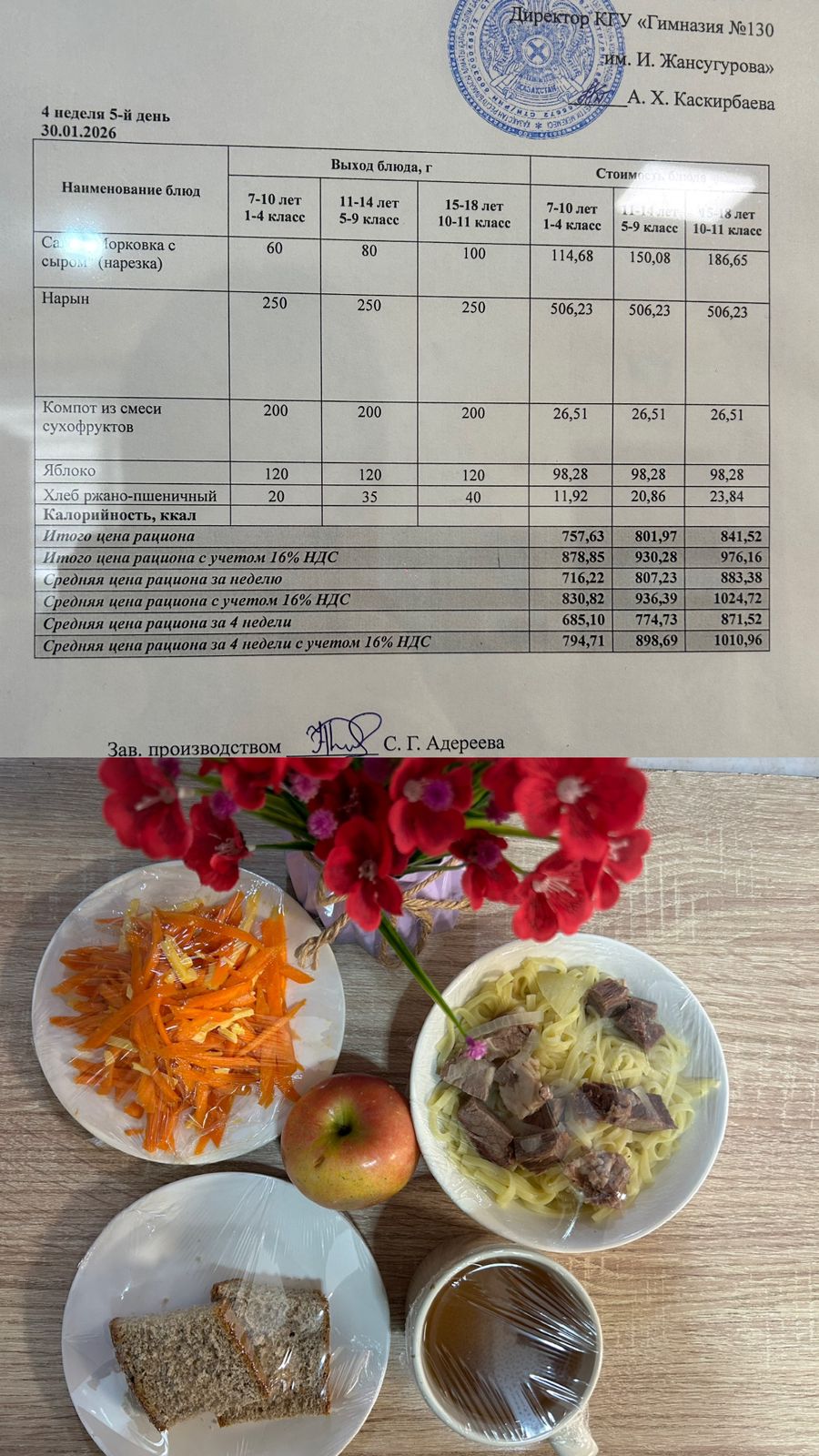 Ас мәзірі 2026 жылдың 30 Қаңтарына арналған Ас мәзірі