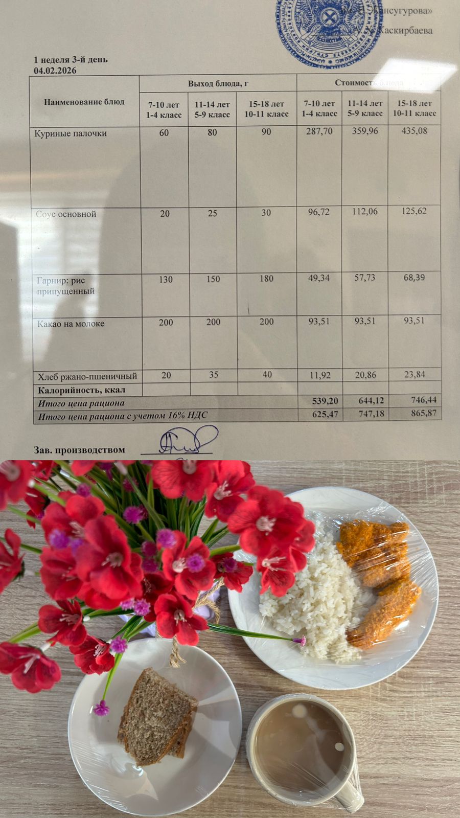 Ас мәзірі 2026 жылдың 4 Ақпанына арналған Ас мәзірі