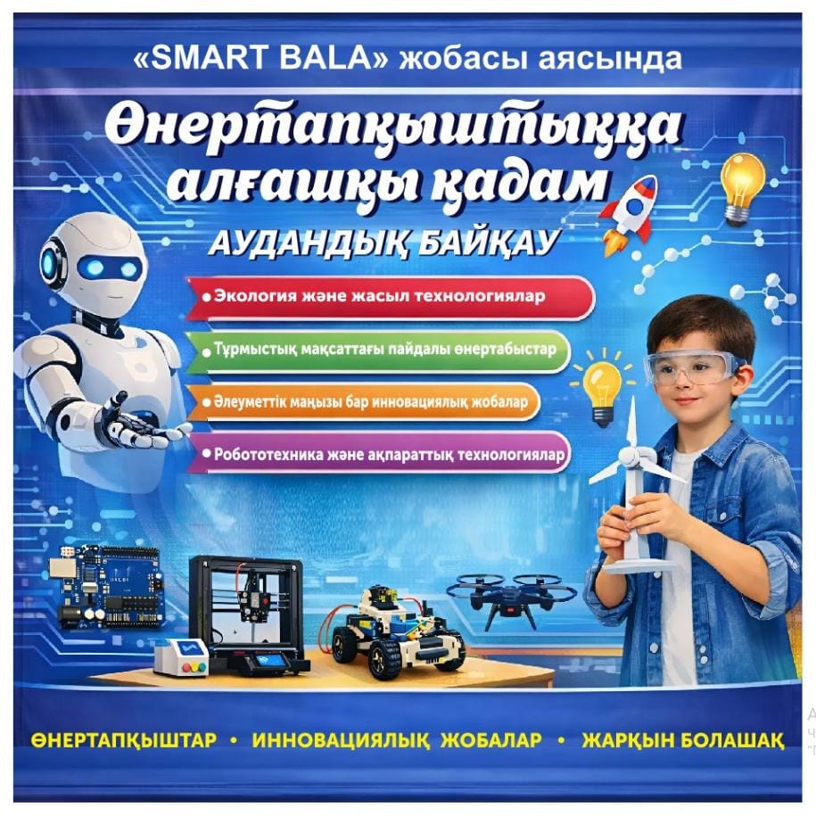 «SMART BALA» жобасы аясында «Өнертапқыштыққа алғашқы қадам» атты аудандық конкурс