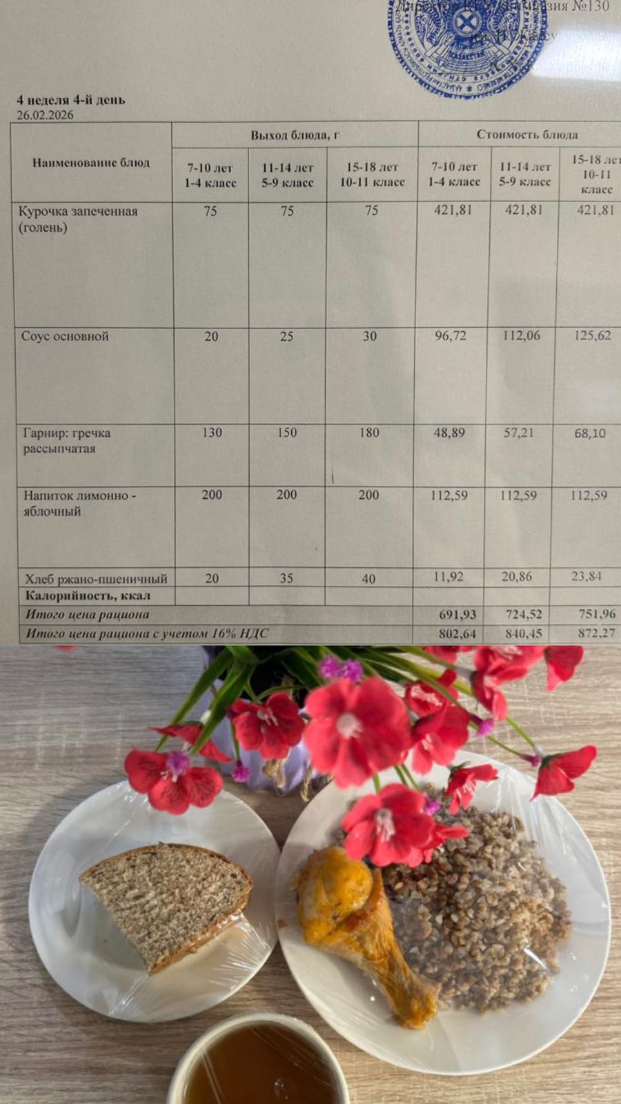 Ас мәзірі 2026 жылдың 26 Ақпанына арналған Ас мәзірі