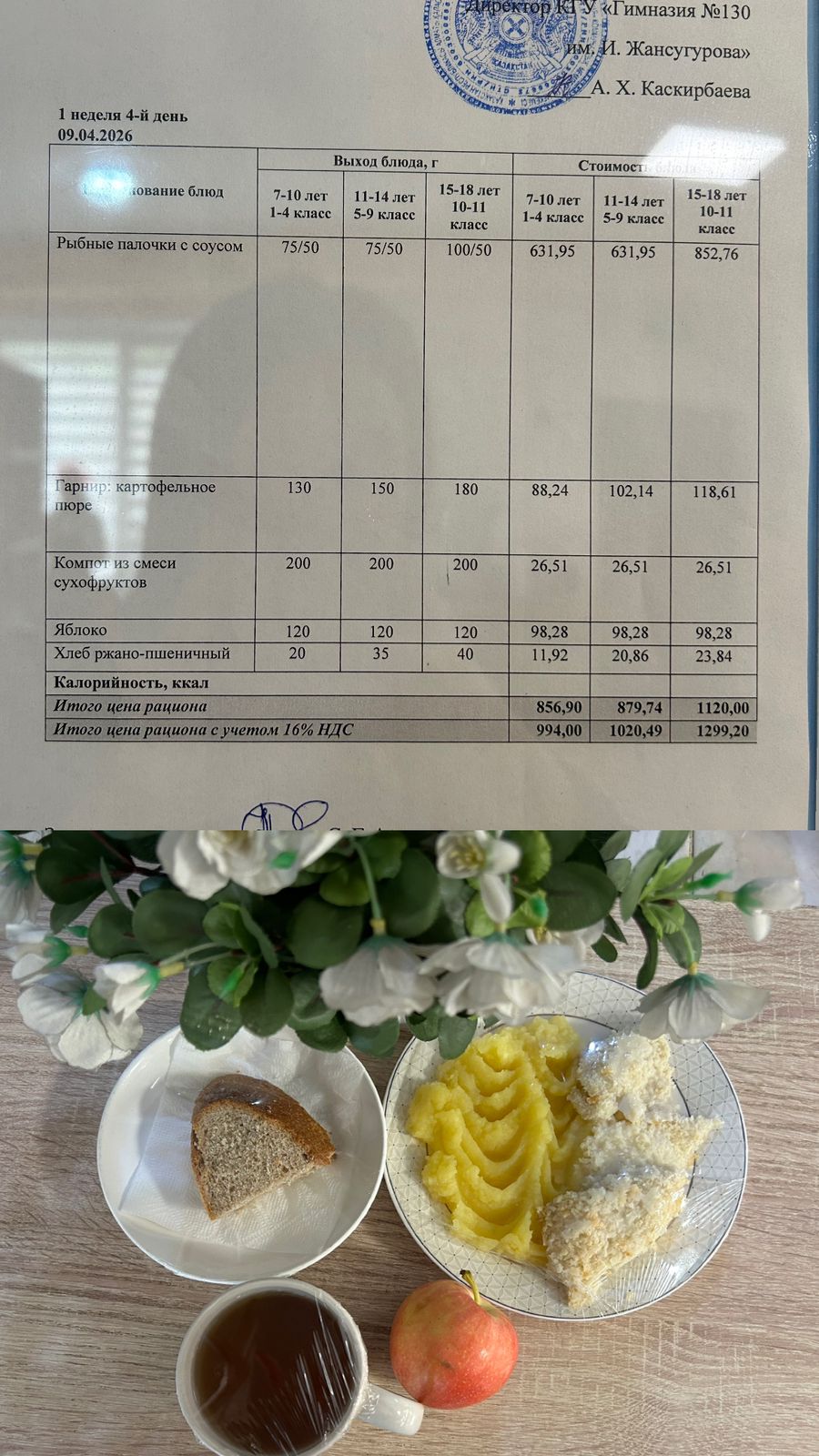 2026 жылдың 9 Сәуіріне арналған Ас мәзірі