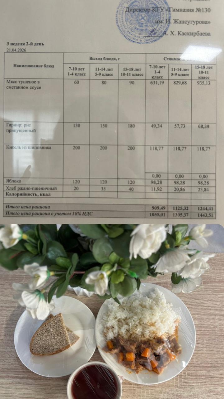 2026 жылдың 21 Сәуіріне арналған Ас мәзірі